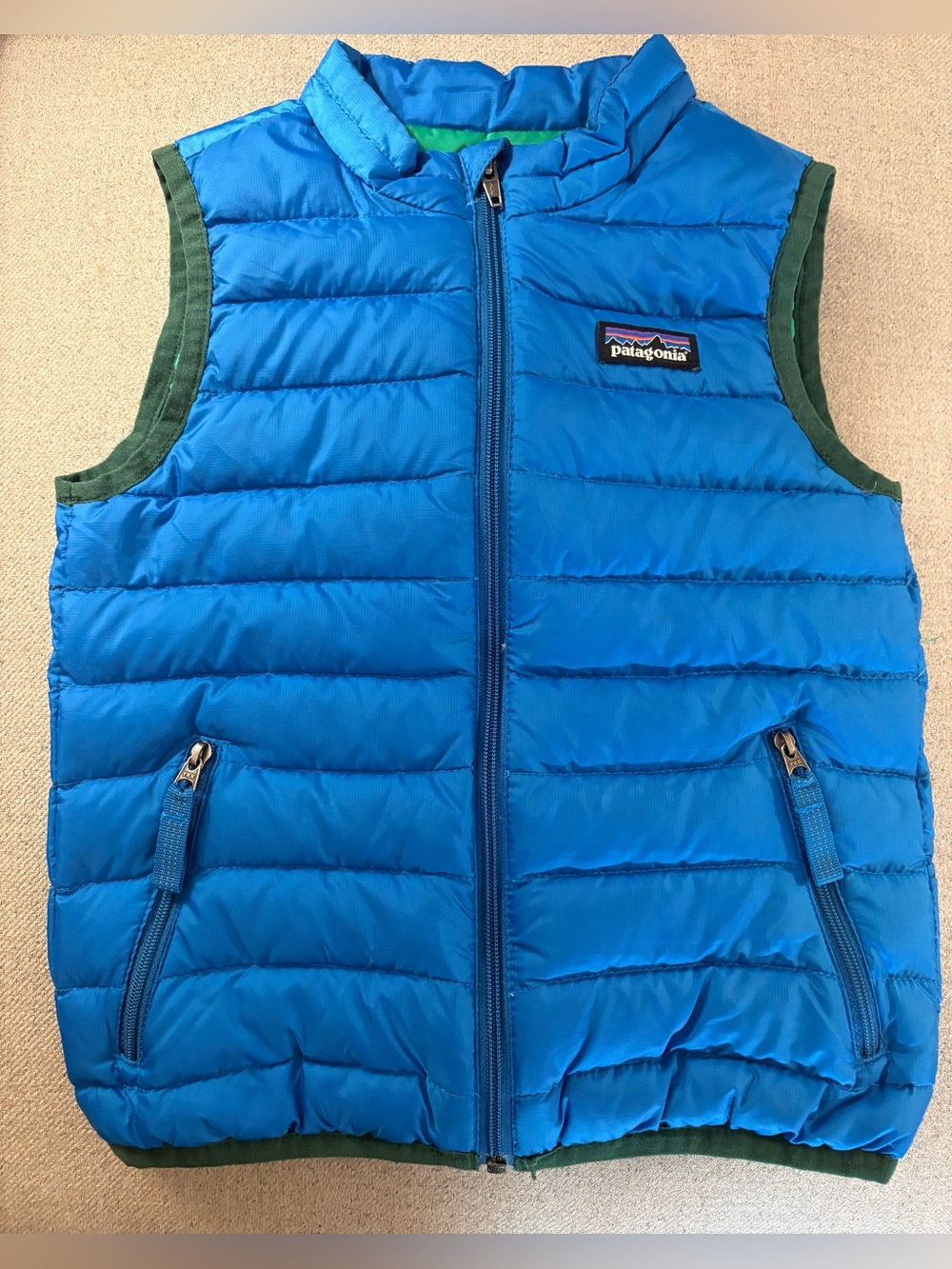 Patagonia Down Filled Puffer Vest Toddler Blue Full Zip 3T